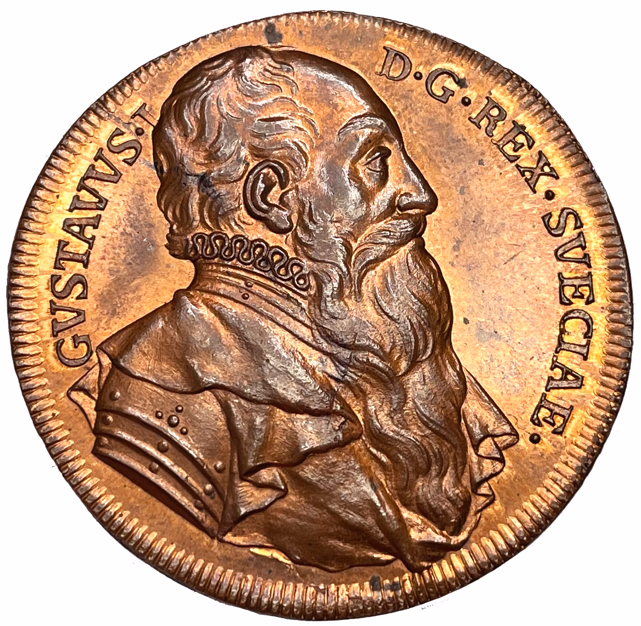 Gustav Vasa av Johann Carl Hedlinger - Hedlingers regentlängd nr 44 - ocirkulerat toppexemplar