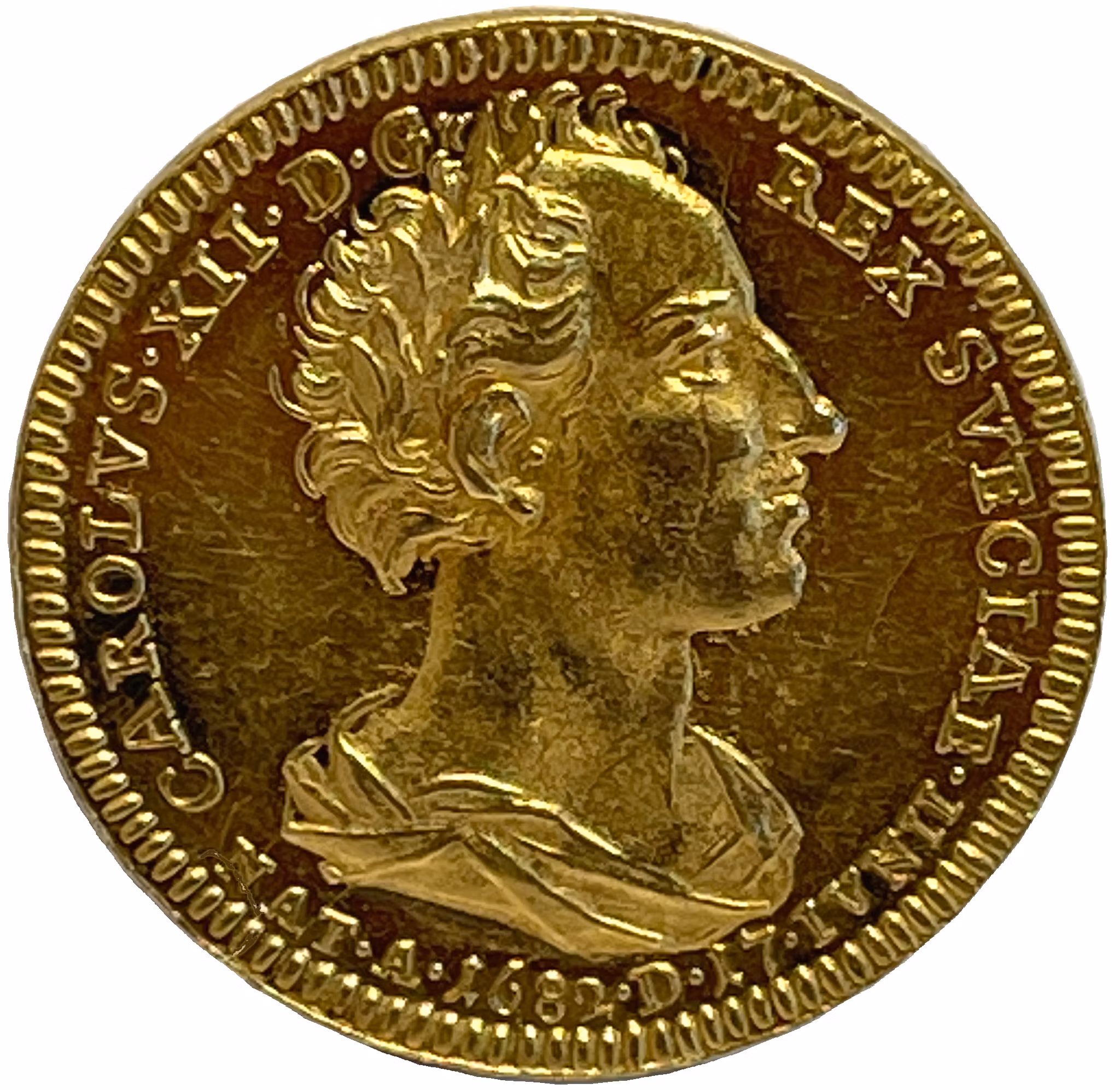 Karl XII, Pommern, Stettin, GULDMYNT - Dukat 1718 - Vackert exemplar med frostad relief och djupt glänsande bottenyta - RAR