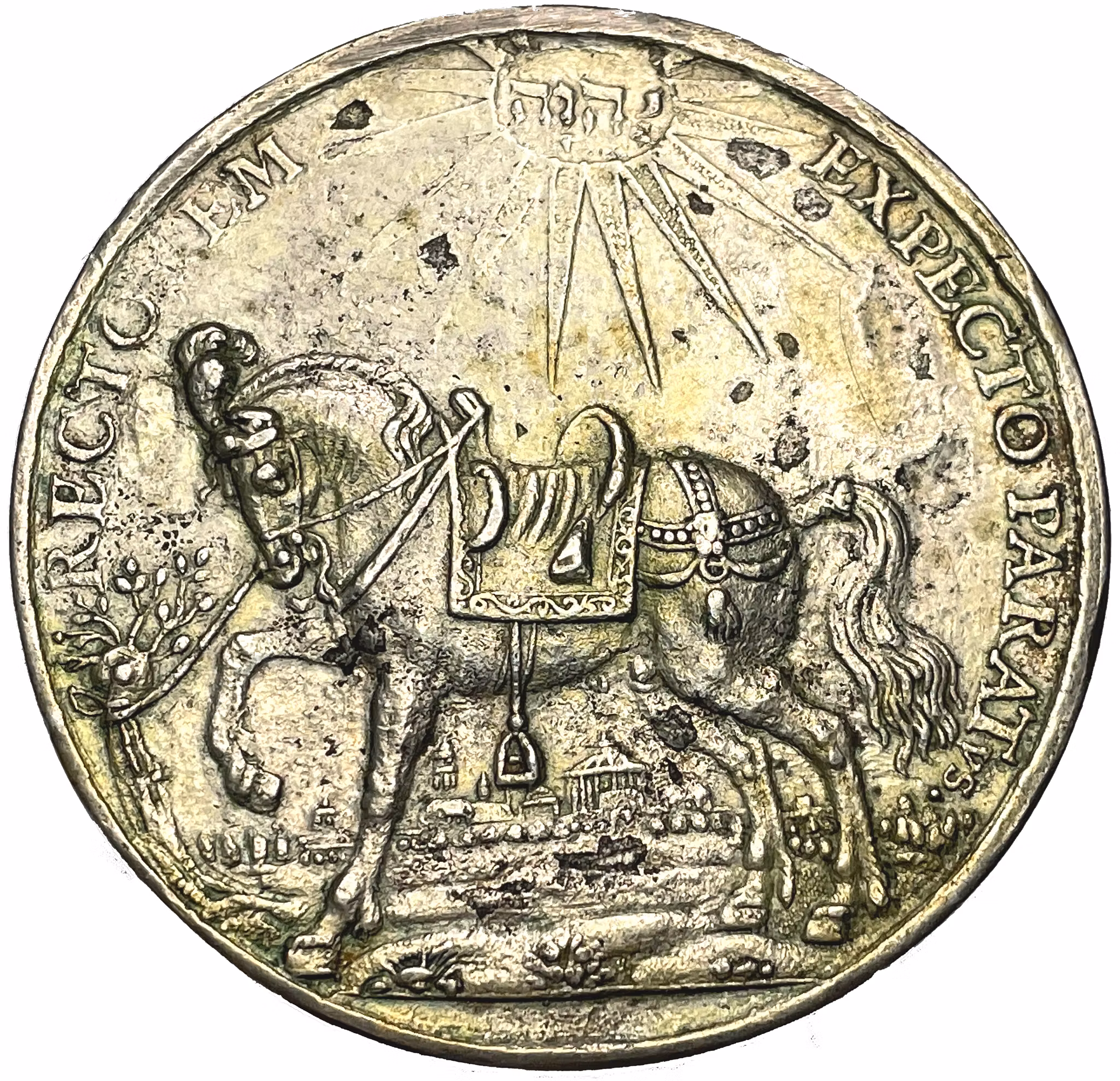 Gustav II Adolf - Fördraget i Bärwalde 1631 - Satirisk medaljpräglad Taler av Christian Maler - SÄLLSYNT