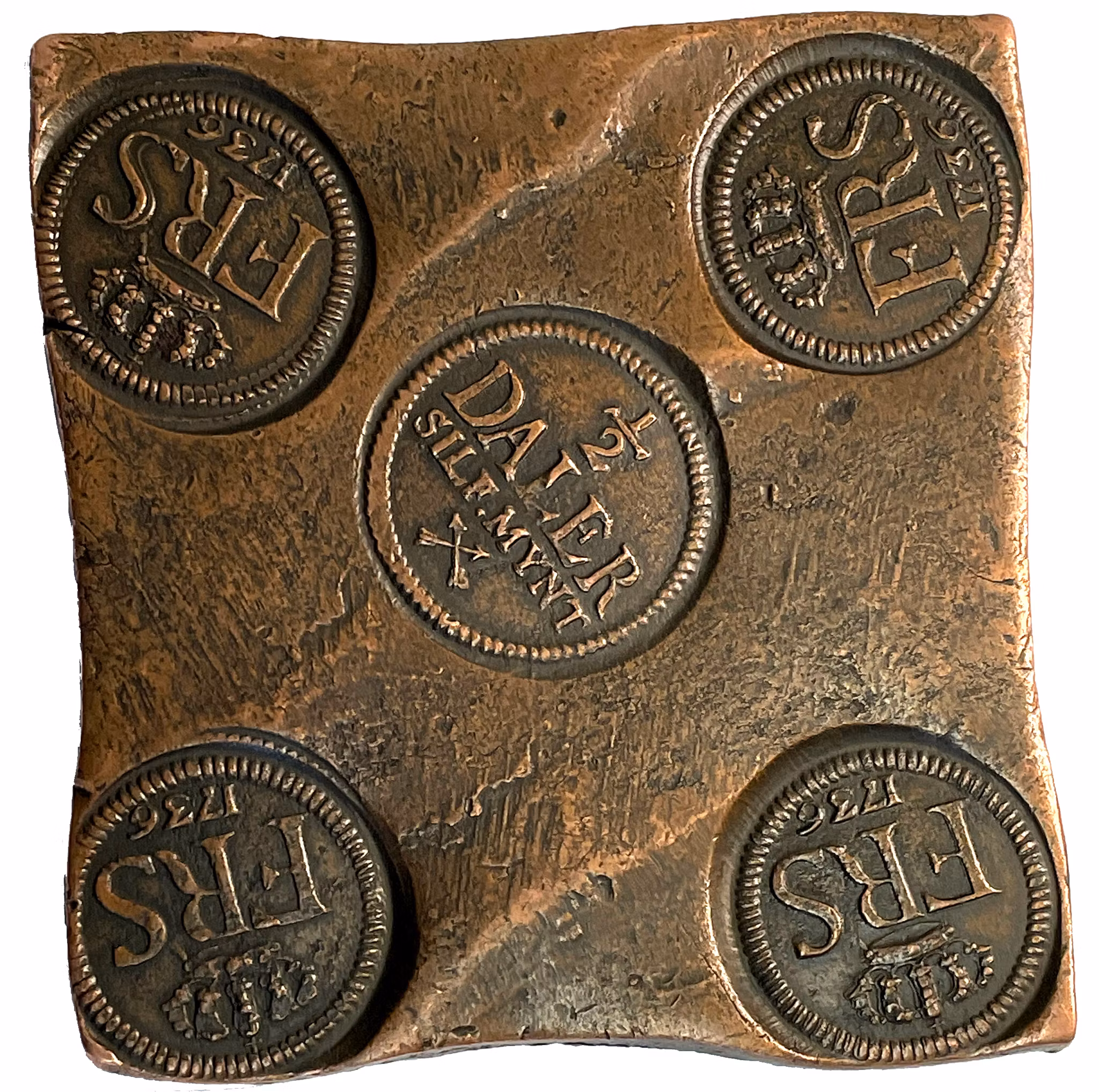 Fredrik I - Plåtmynt - 1/2 Daler SM 1736 - Vackert exemplar