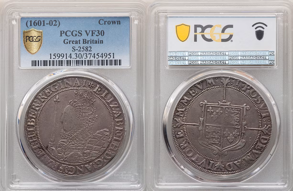 England, Elisabeth I, Crown, PCGS VF30