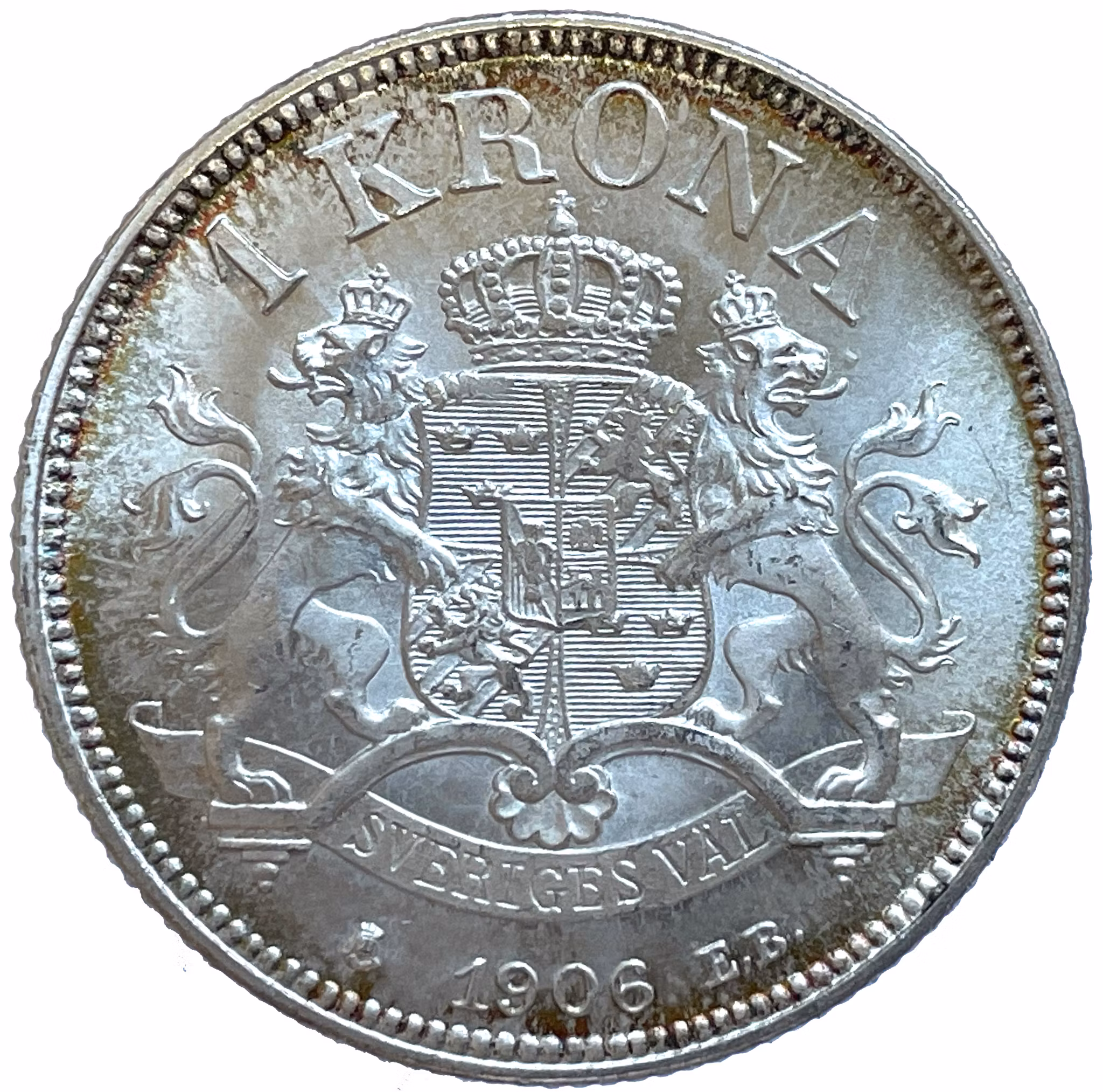 Oskar II - 1 Krona 1906 - Ett ocirkulerat toppexemplar