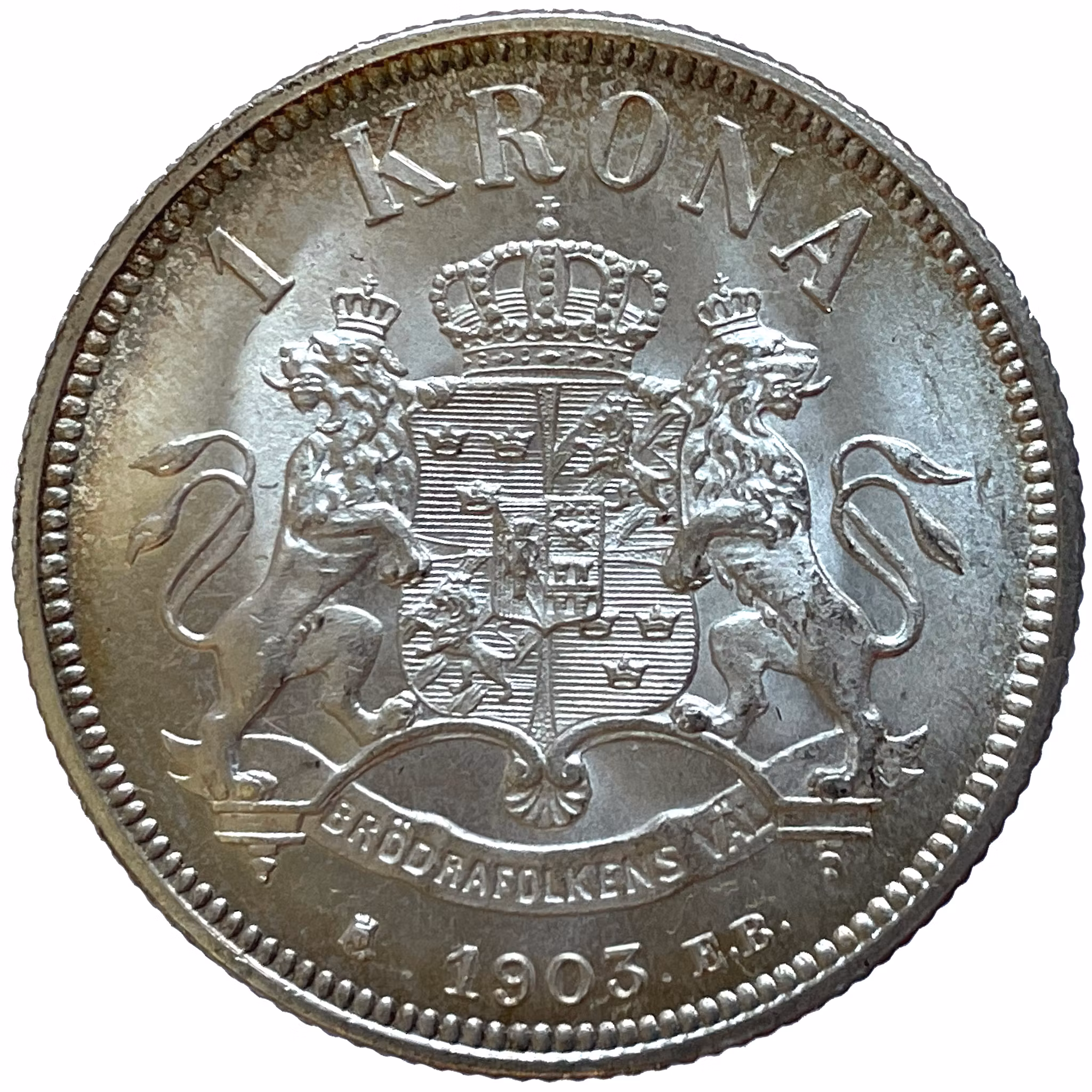 Oskar II - 1 Krona 1903 - Ett ocirkulerat toppexemplar