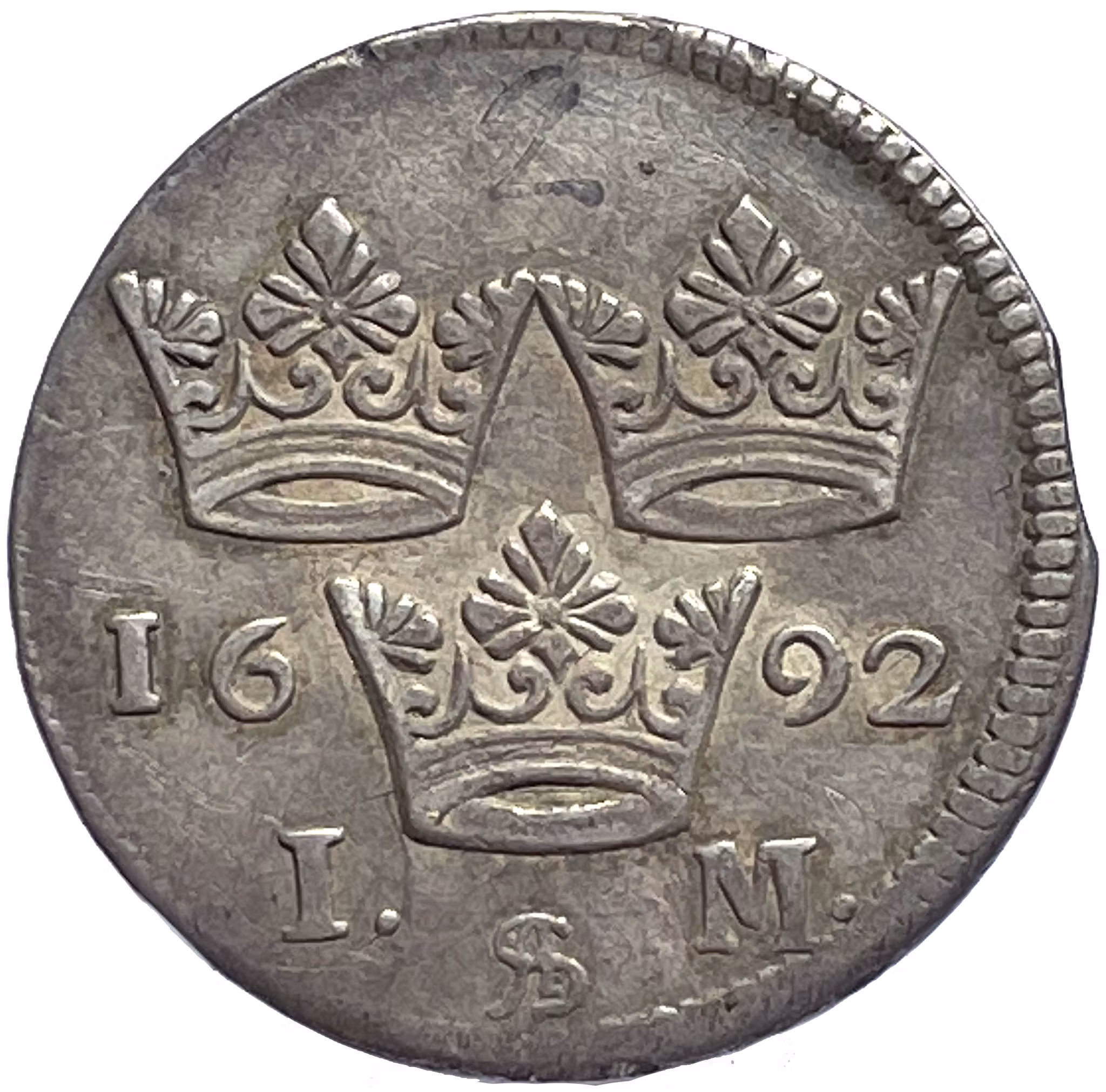 Karl XI - 1 Mark 1692 - Trevligt exemplar