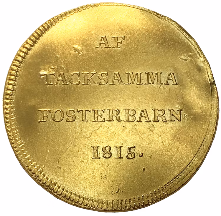 Sverige, Gustav III, UNIK Guldmedalj i 5 dukaters vikt över Anders Hansson Knape 1720–1786, graverad av C Enhörning 1815