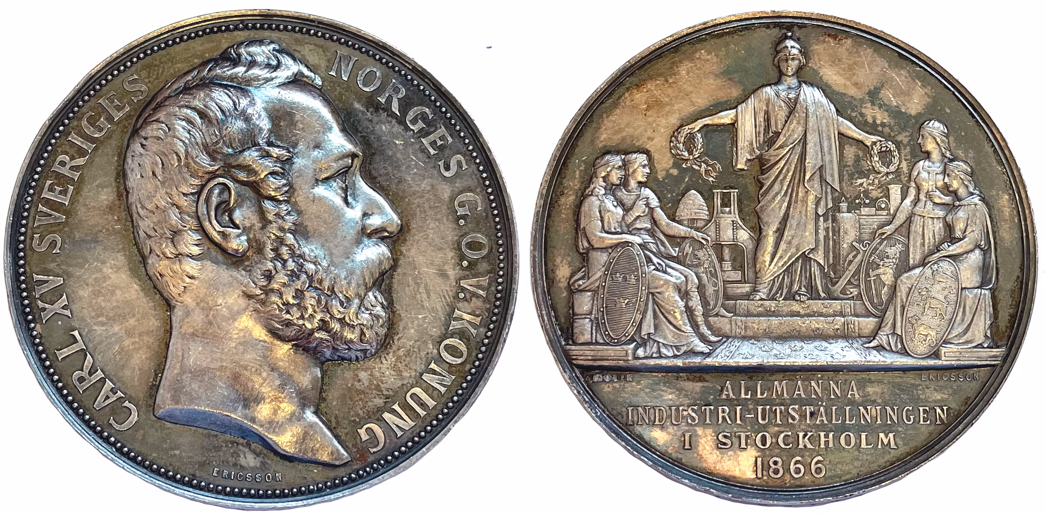 Karl XV - Världsutställningen i Stockholm 1866 graverad av John Ericsson