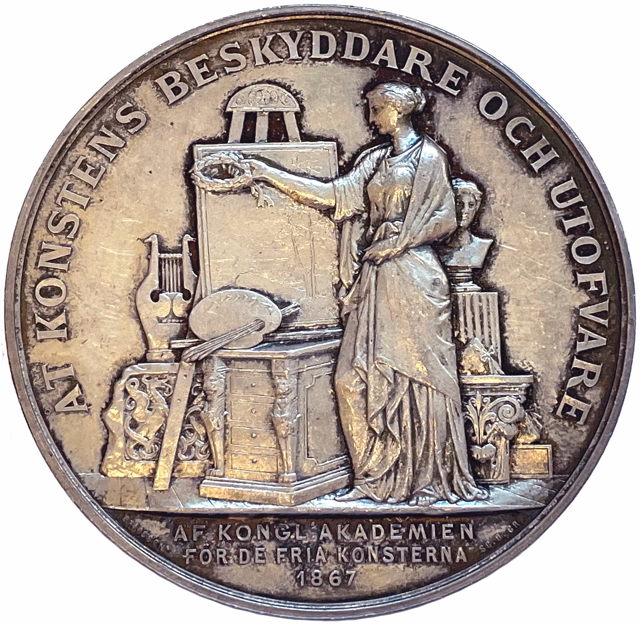 Karl XV som beskyddare av akademien för de fria konsterna 1867 av Ericsson