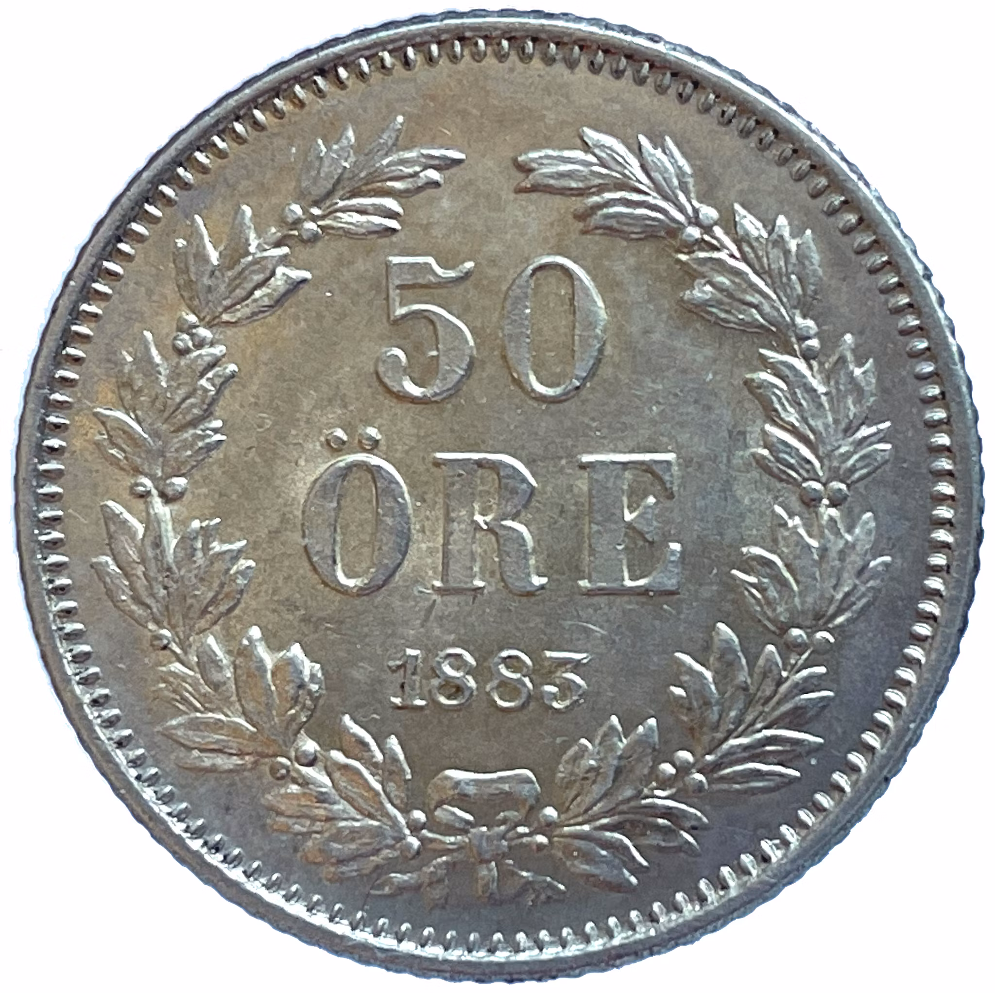 Oskar II - 50 Öre 1883 med ompunsad 3:a, tidigare odokumenterad - RAR?