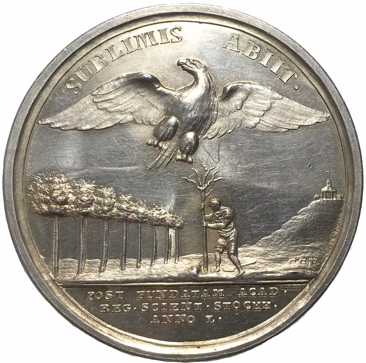 Anders Johan von Höpken (1712-1789) - MYCKET SÄLLSYNT SILVERMEDALJ - RR