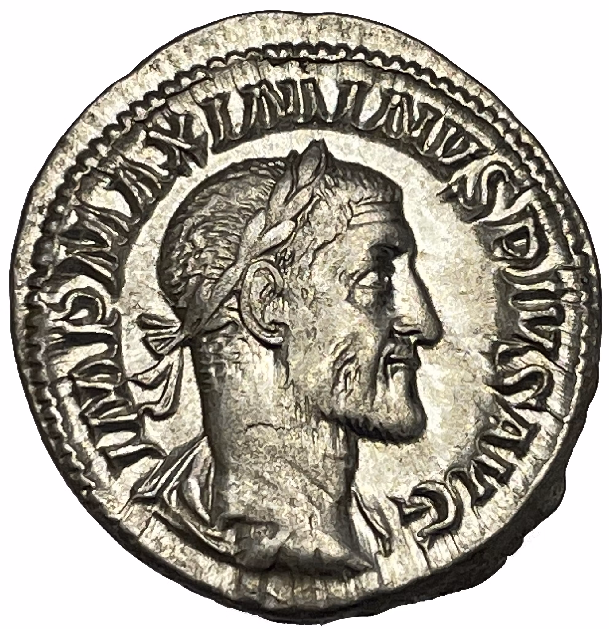 Maximinus 235-238 e.Kr - Vacker denar med skarpt porträtt och bra bottenlyster