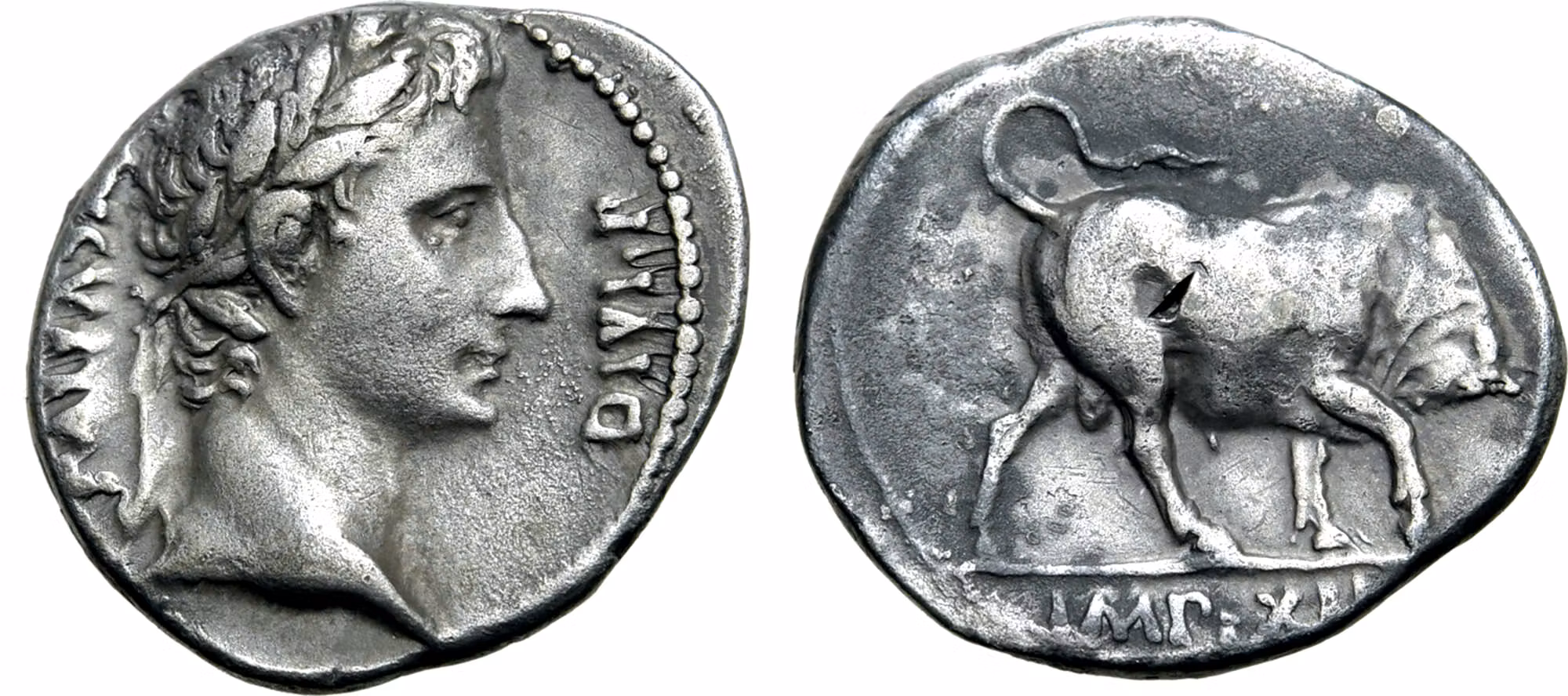 Augustus 27 f.Kr-14 e.Kr, Lugdunum Denar