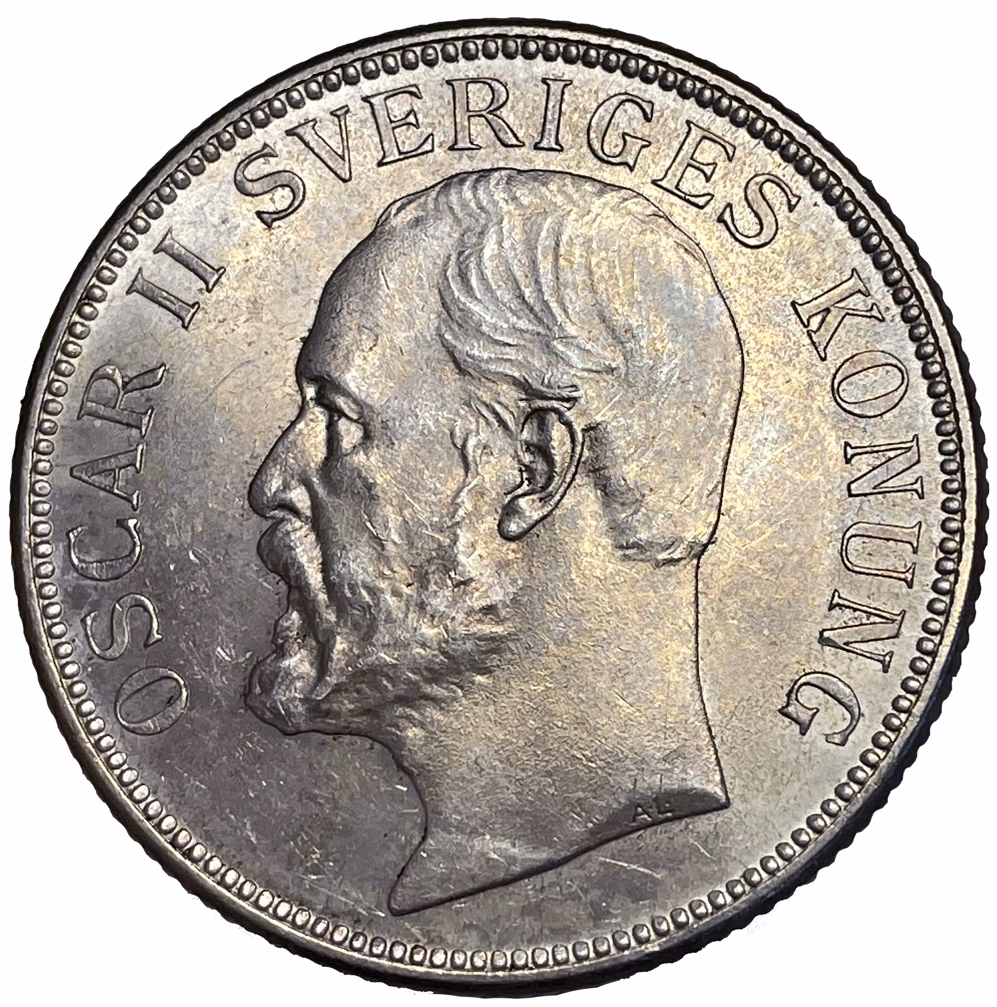 Oskar II, 2 Kronor 1907 - Vackert exemplar