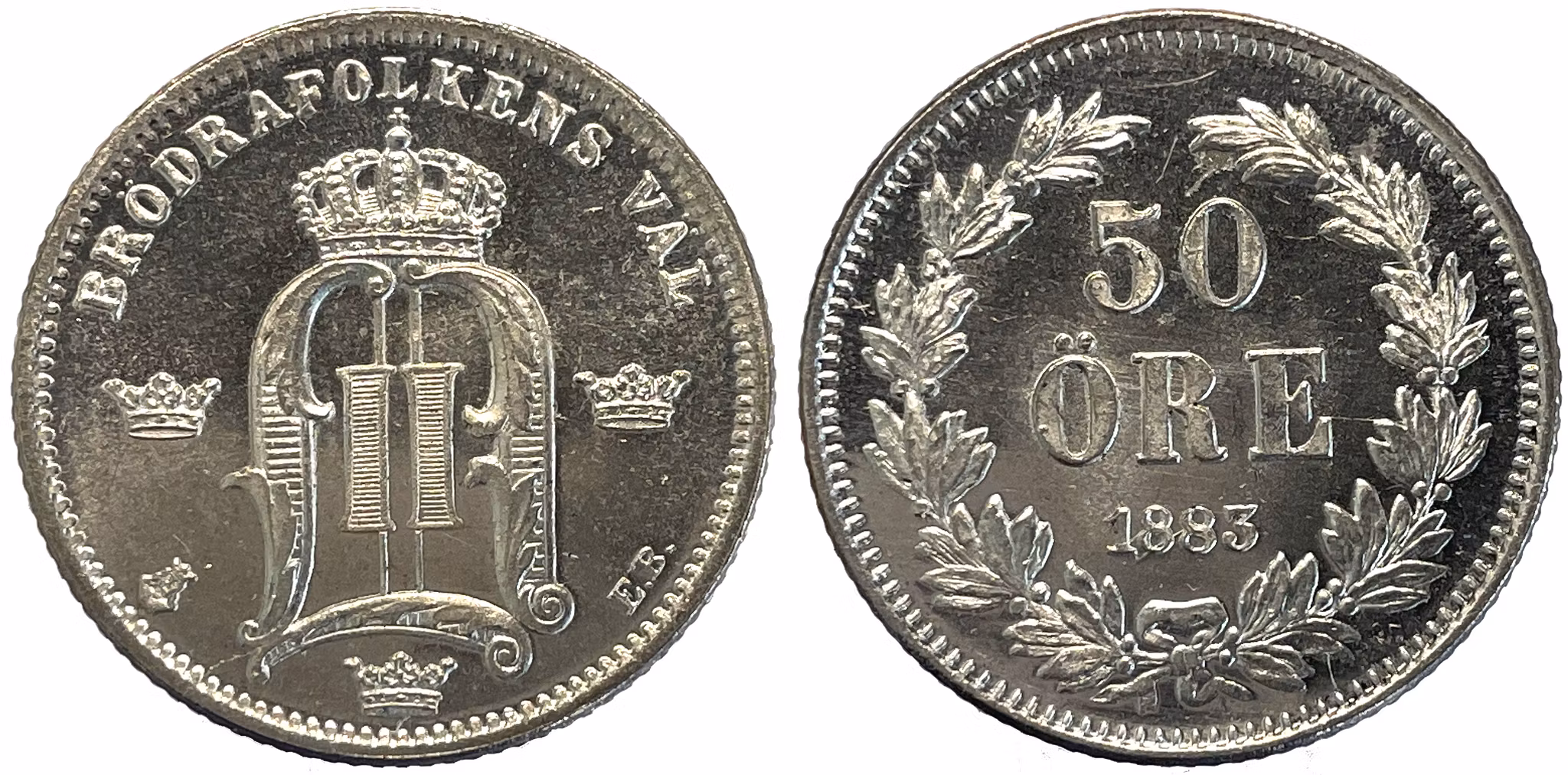 Oskar II - 50 Öre 1883 - Ett vackert ocirkulerat exemplar