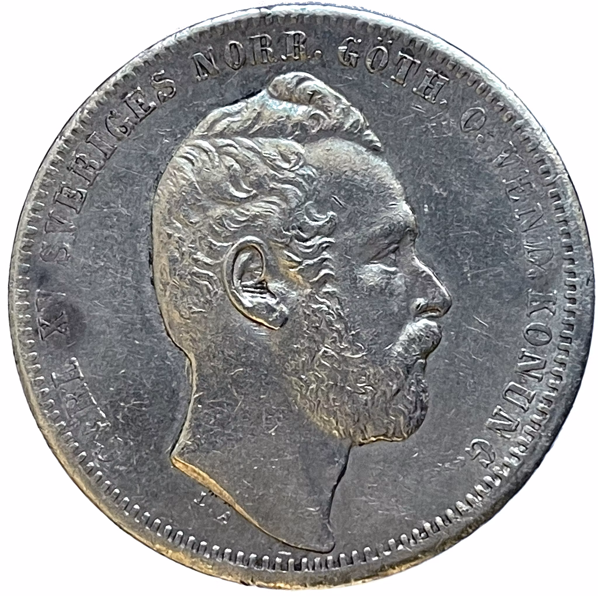 Karl XV - 1 Riksdaler Riksmynt 1860 - Härligt porträtt