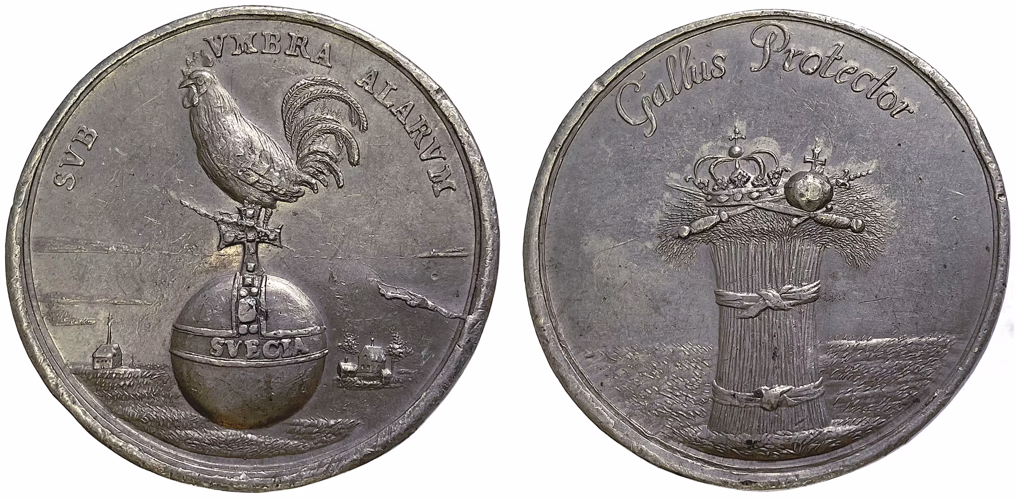 Freden i Lund mellan Danmark och Sverige 1679 - Satiriskt motiv av Christopher Schneider - Mycket sällsynt i tenn