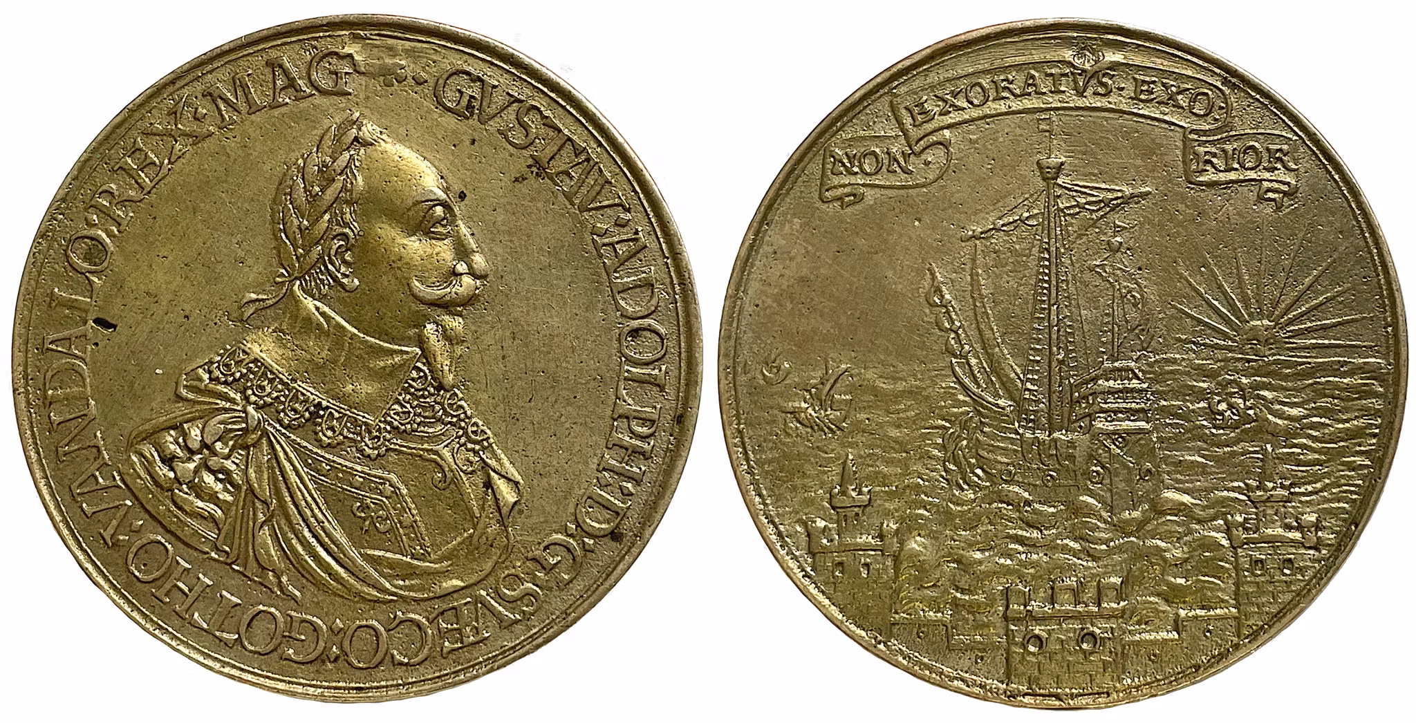 Gustrav II Adolf uppträder med Svenska hären i Tyskland 1630, Ex. auktion Wohlter 1938 - Mycket sällsynt