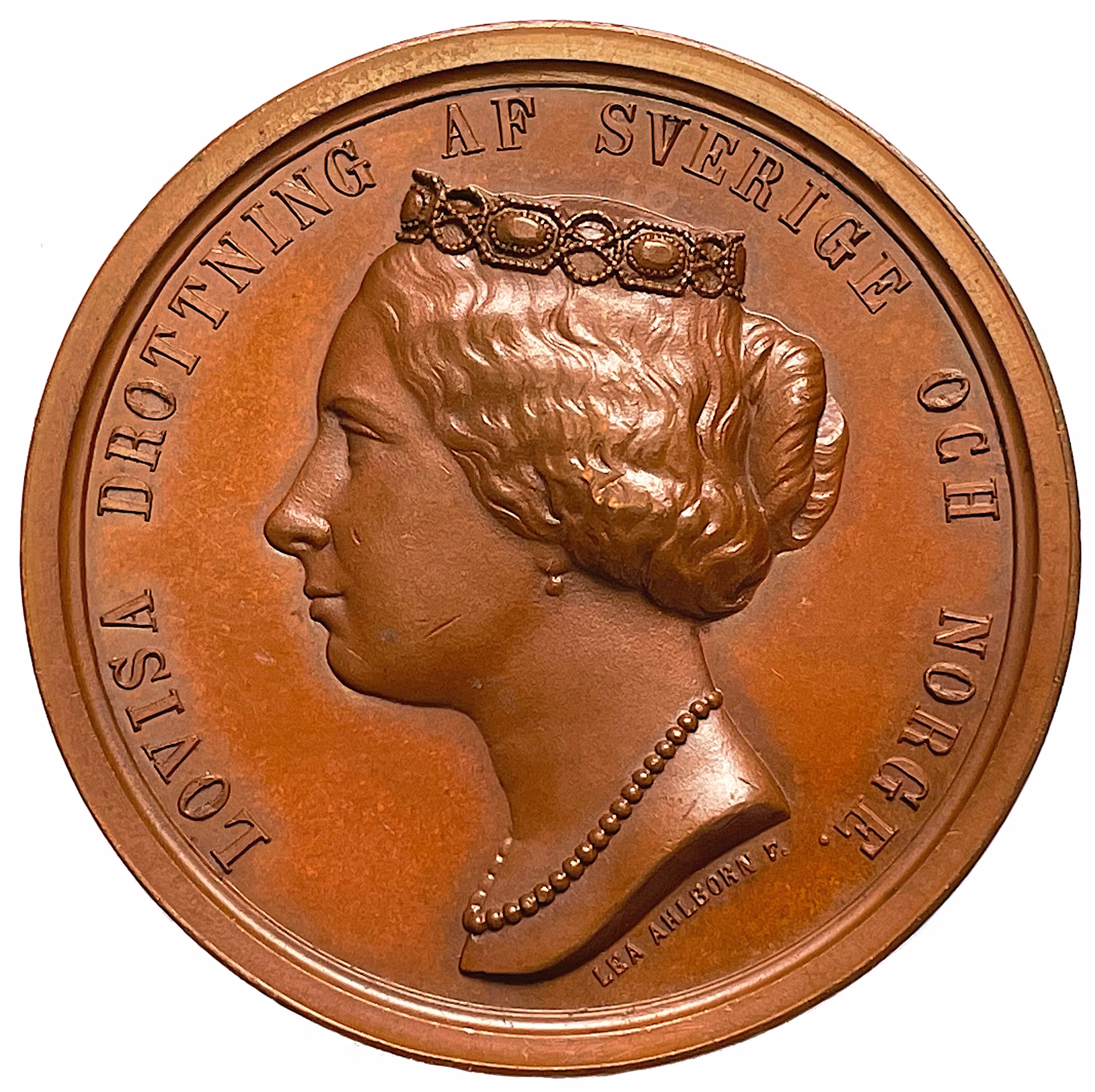 Drottning Lovisas död den 30 Mars 1871 av Lea Ahlborn - Sällsynt i brons - Vackert exemplar
