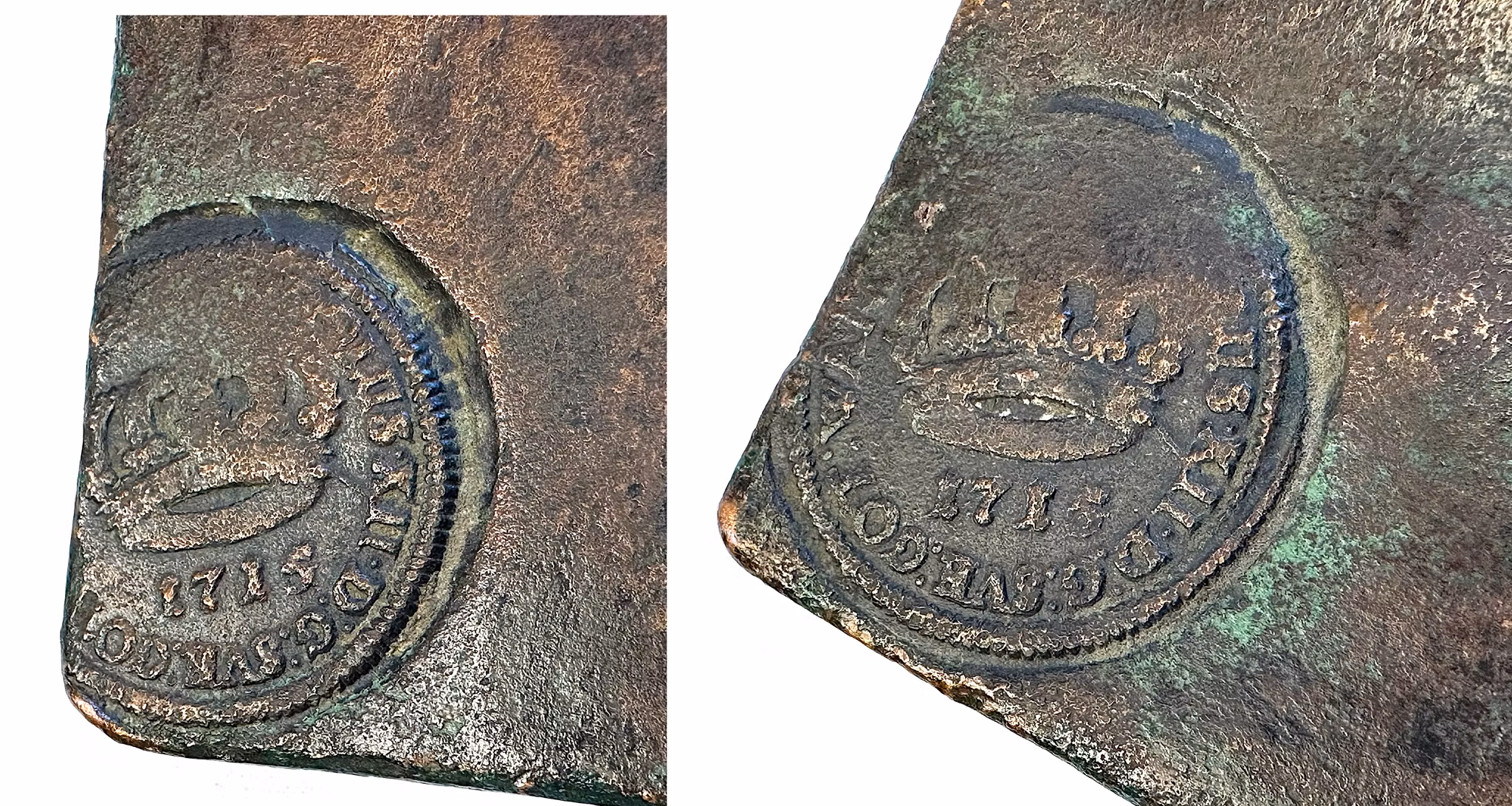 Karl XII - Plåtmynt - 2 Daler SM 1715 - Mycket sällsynt årtal - RR - Endast 8 exemplar i privat ägo