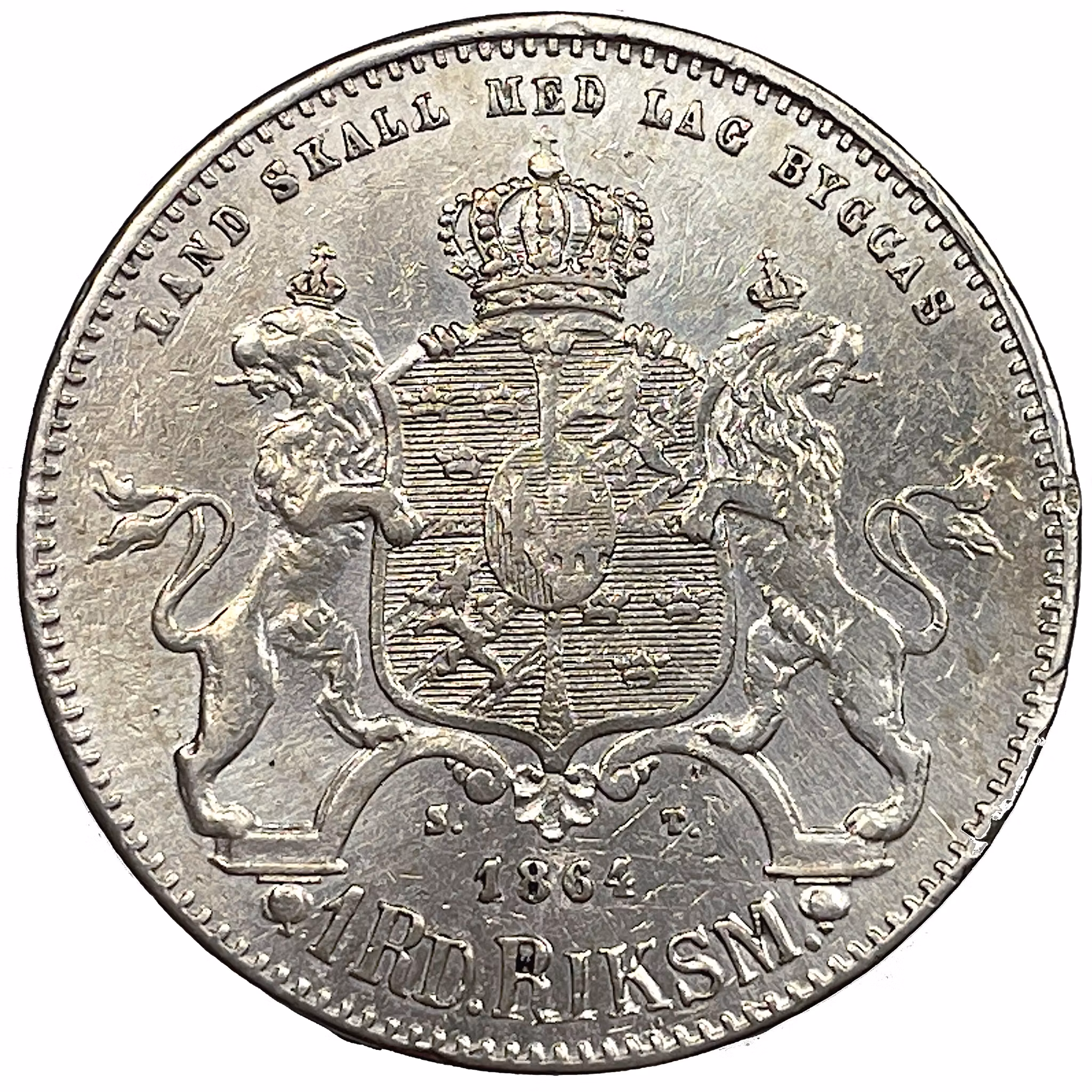 Karl XV, 1 Riksdaler Riksmynt 1864