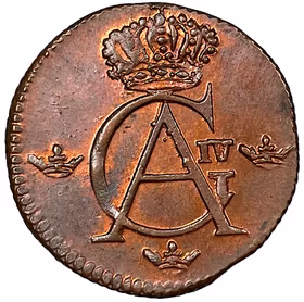 Gustav IV Adolf, 1/12 Skilling 1808 - Ett vackert rött  exemplar