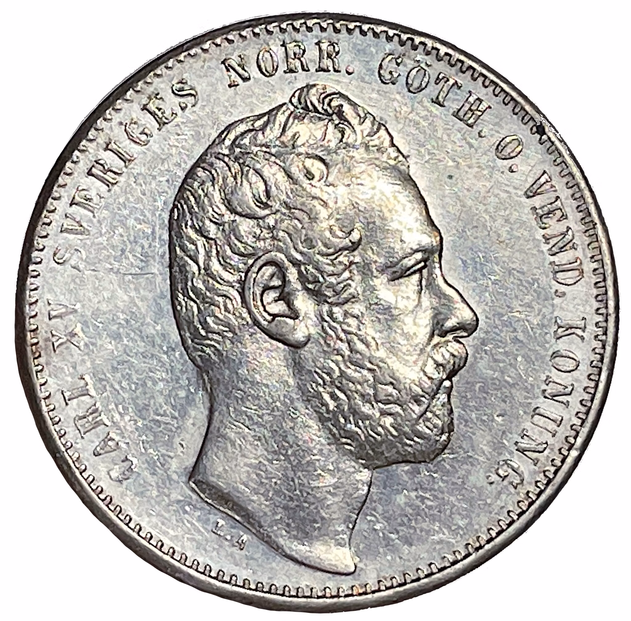 Karl XV, 1 Riksdaler Riksmynt 1864 - Tilltalande exemplar