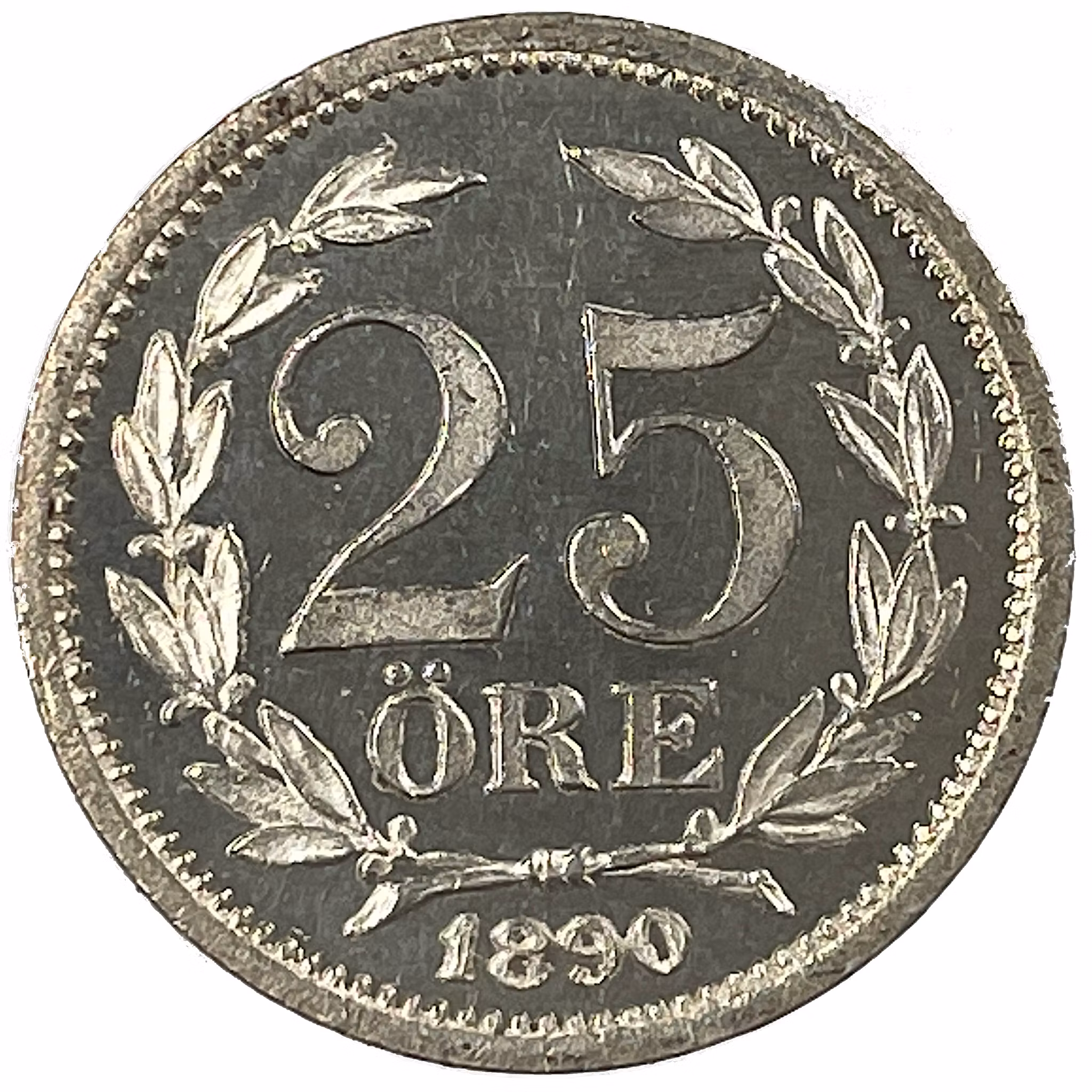 Oskar II, 25 Öre 1890 - Underbart vackert exemplar