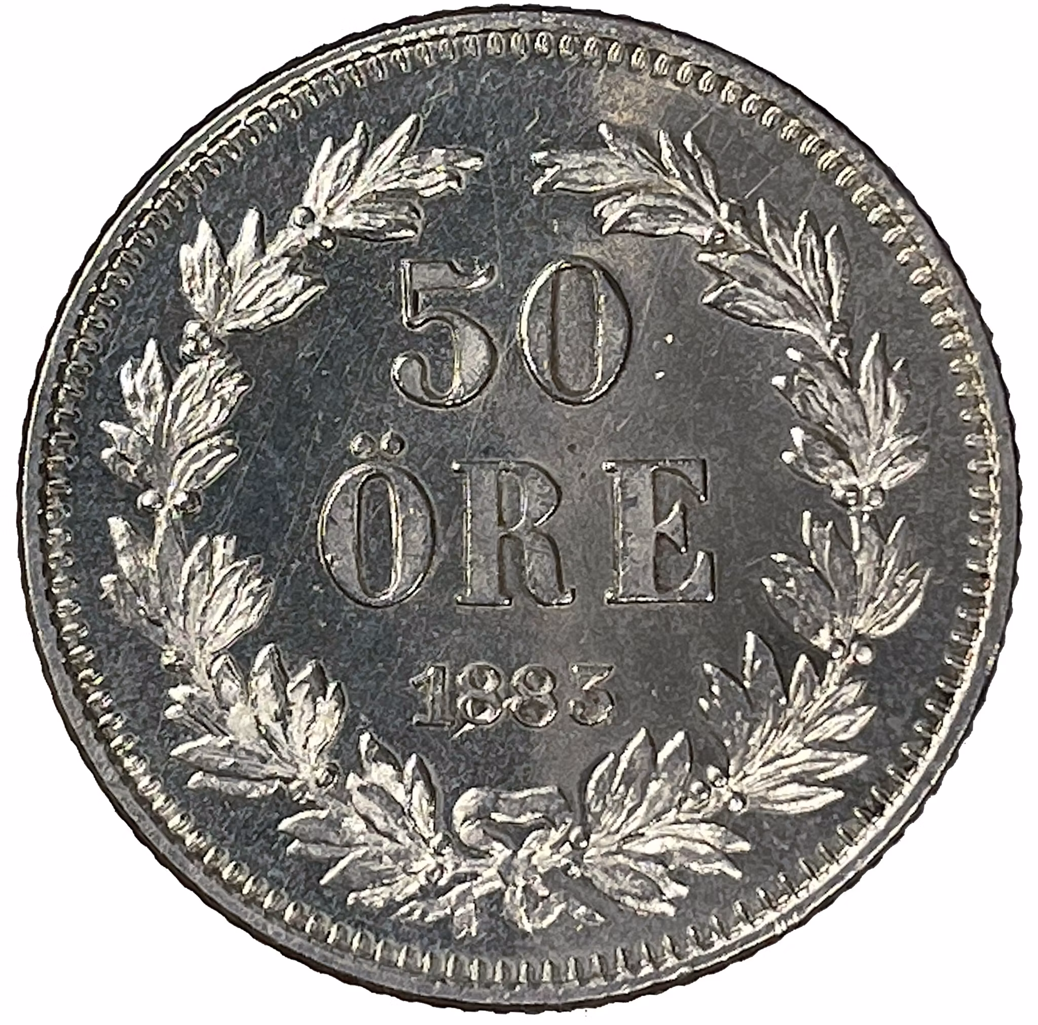 Oskar II, 50 Öre 1883 - Vackert exemplar med frostaktig relief och djupt glänsande fält