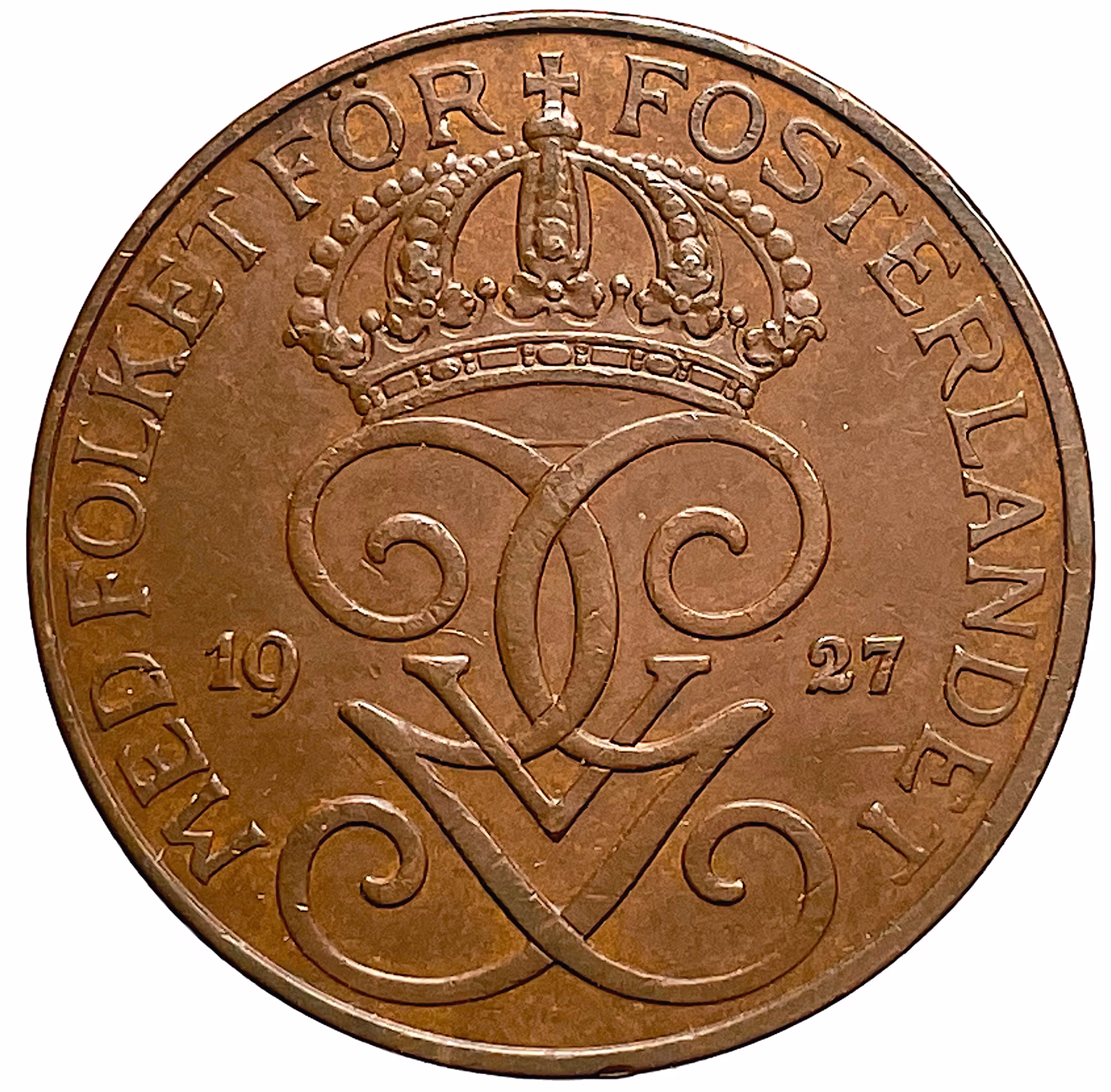 Gustav V - 5 Öre 1927 - Vackert exemplar för årtalet