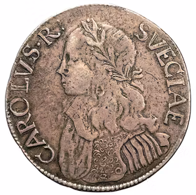 Karl XI - Mycket sällsynt 4 Mark 1664 - Liten kungakrona & krontyp 1 - RRR - 5 kända i privat ägo