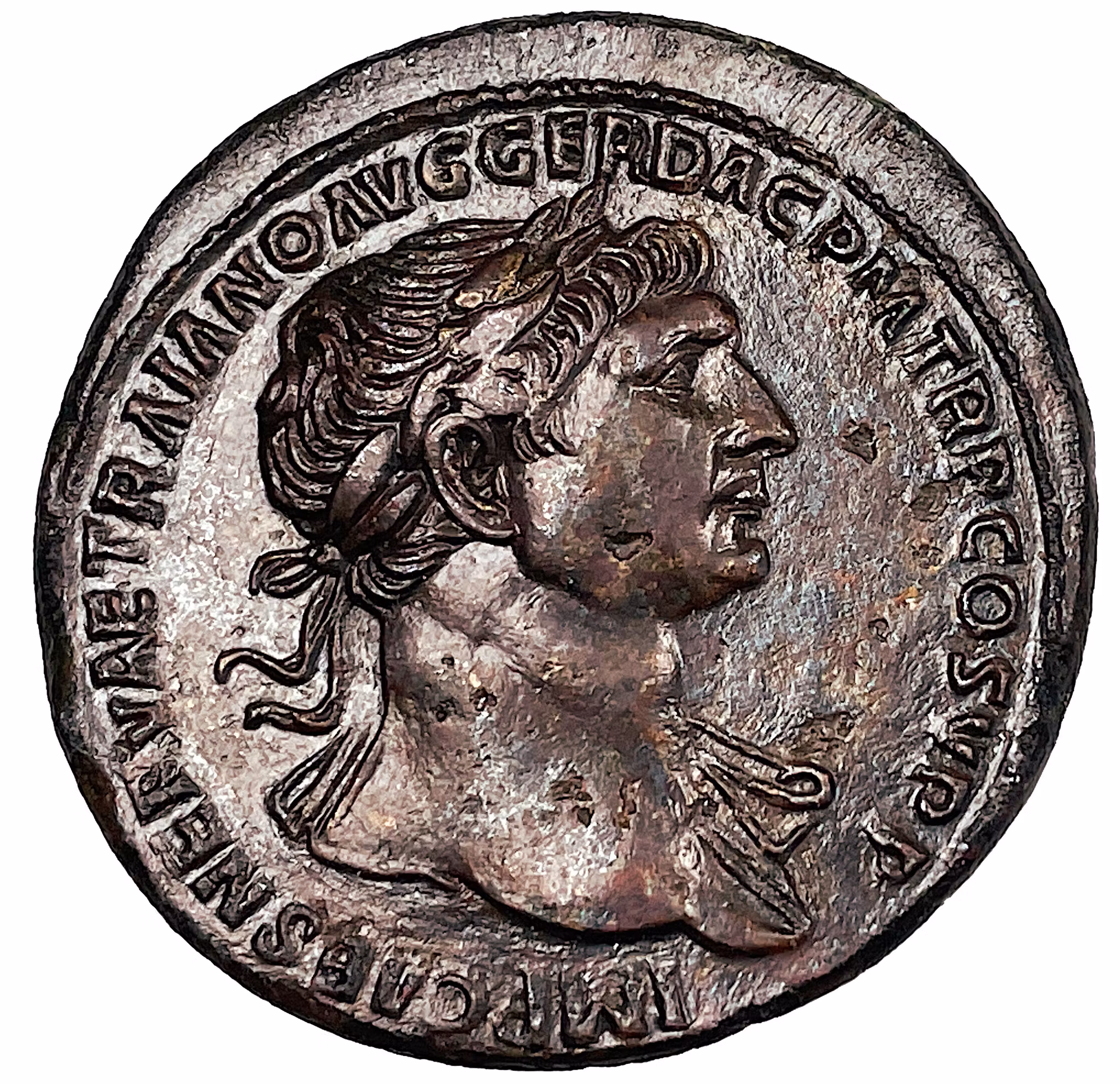 Trajanus 98-117 e.Kr.  Sestertie - Exceptionellt skarpt exemplar