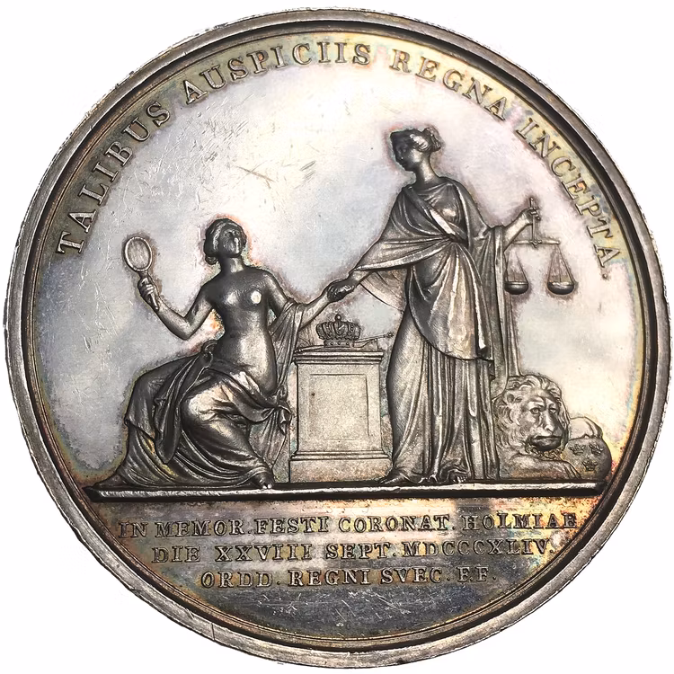 Oskar I:s och Josephinas kröning den 28 september 1844. YTTERST SÄLLSYNT - RR