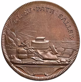 Kungliga Patriotiska Sällskapets belöningsmedalj av Gustaf Ljungberger (1772) - Ex. Bonde - Ett ocirkulerat toppexemplar - RAR