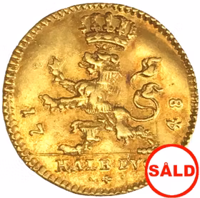 Sverige, Fredrik I 1720-1751, Lantgreve av Hessen-Kassel, guld 1/2 dukat 1748 - Sällsynt typmynt!