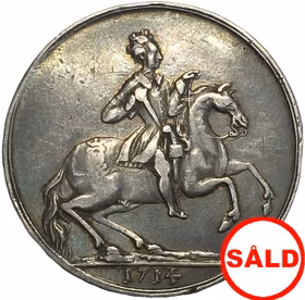 Sverige, Karl XII 1697-1718, Stralsund - 1/4 Taler avslag i silver av 3 dukater 1714