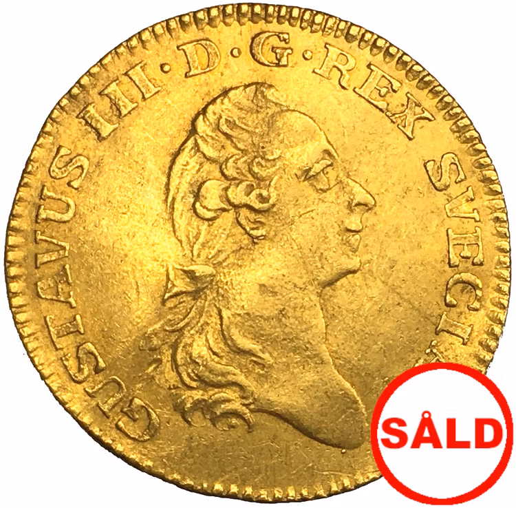 Gustav III, Dukat 1787  Endast 11 exemplar i privat ägo - Trevligt exemplat