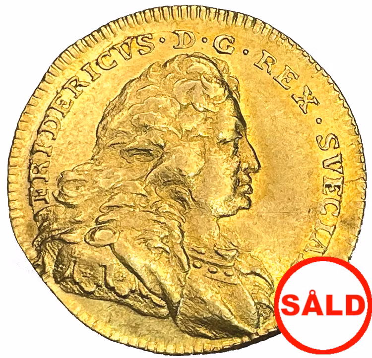 Fredrik I - Dukat 1747 med FRIDERICVS - 6 kända exemplar i privat ägo - RR