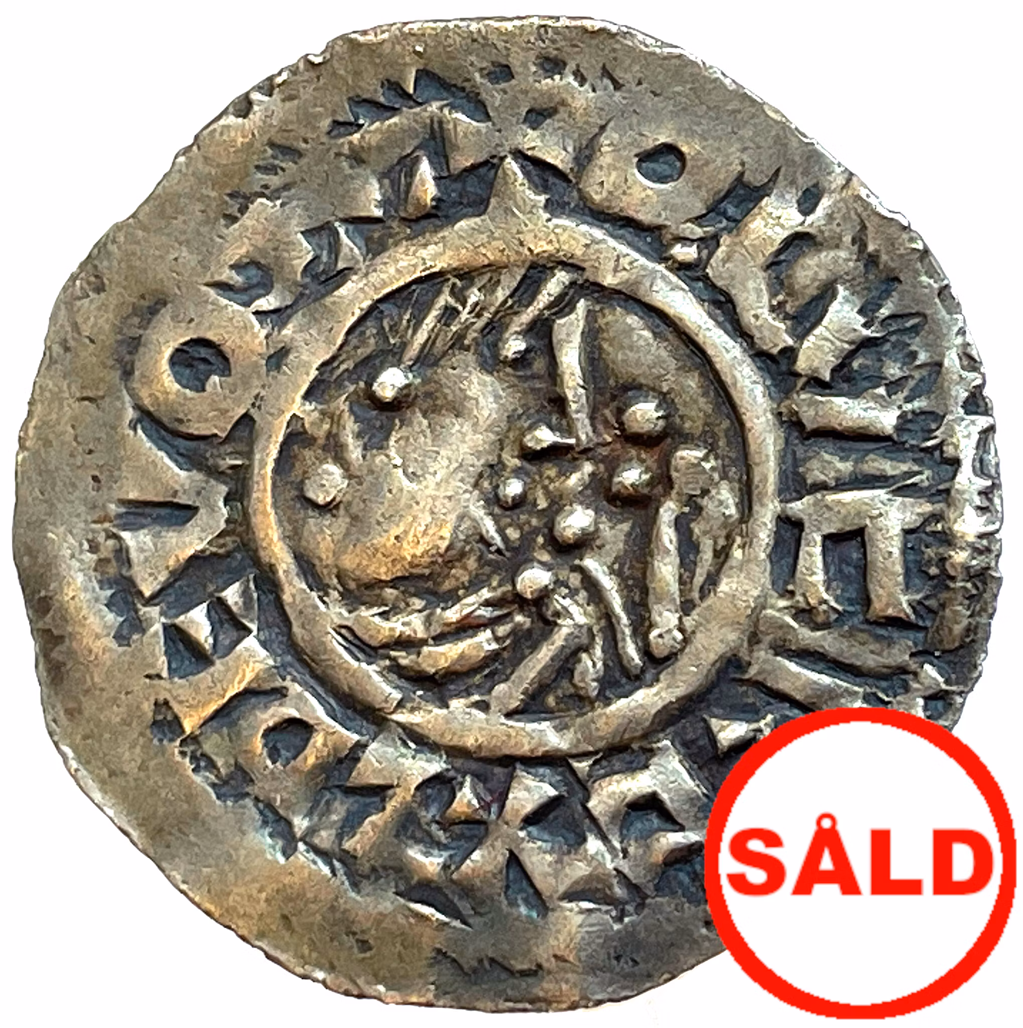 OLOF SKÖTKONUNG ca 995-1022 - SVERIGES FÖRSTA MYNT - VACKER BILD MED GLANS! - Mycket sällsynt - RR