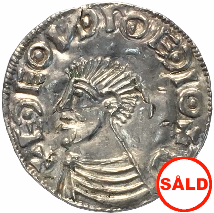 Olof Skötkonung 995-1022, Penning Long Cross E-stil - MYCKET VACKER OCH SÄLLSYNT - RR