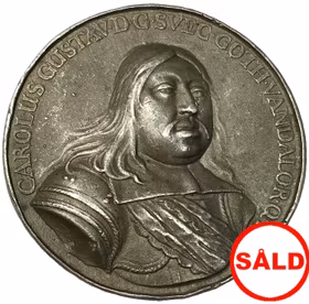 Sverige, Karl X Gustav 1654-1660, Medalj 1658 - Tåget över stora Bält - MYCKET SÄLLSYNT - av Pieter van Abeele