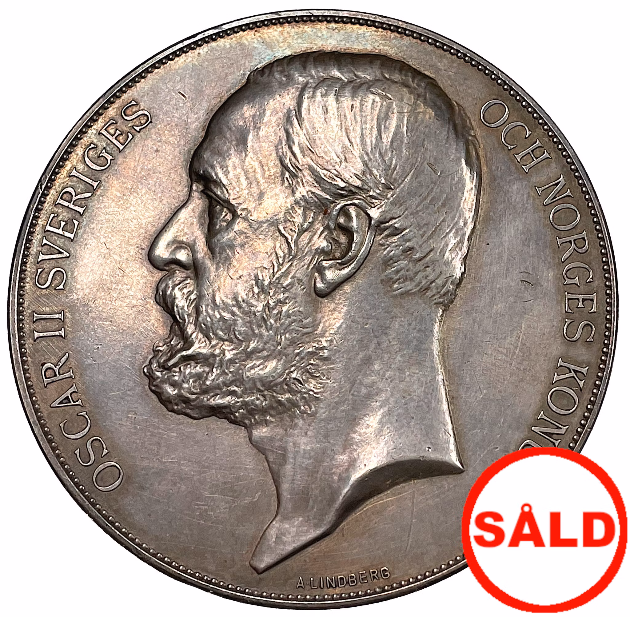 Oskar II - Industri och slöjdutställningen 1896 av Adolf Lindberg - Vackert exemplar