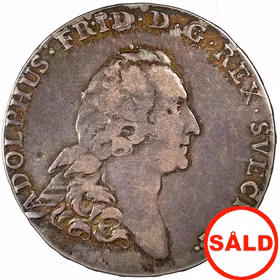 Adolf Fredrik, 3 Daler SM 1770 med 9 Serafer