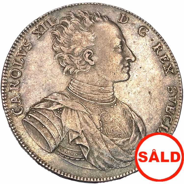 Karl XII - Riksdaler 1718 Hedlingers porträtt - Mycket vackert exemplar