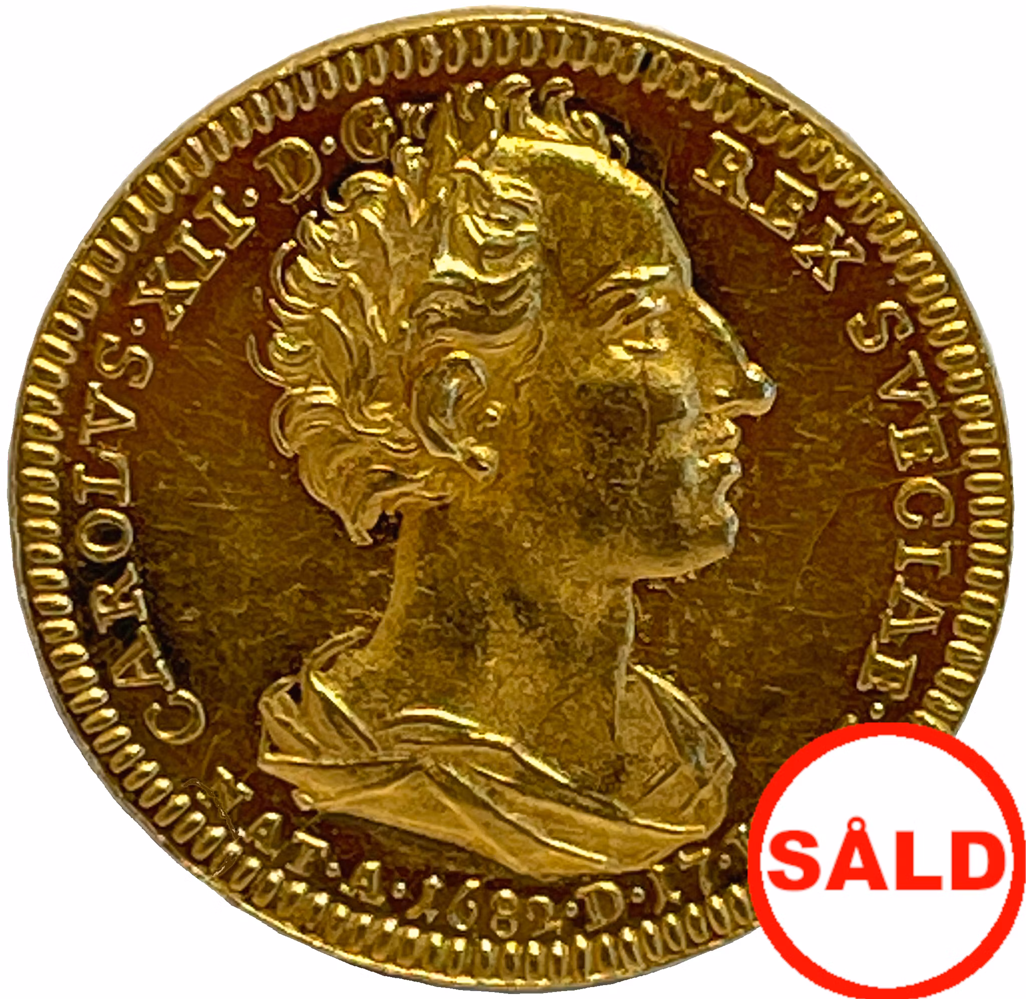 Karl XII, Pommern, Stettin, GULDMYNT - Dukat 1718 - Vackert exemplar med frostad relief och djupt glänsande bottenyta - RAR