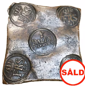 Sverige, Fredrik I 1720-1751, Plåtmynt, Avesta 1/2 Daler Silvermynt 1722 - TREVLIGT EXEMPLAR