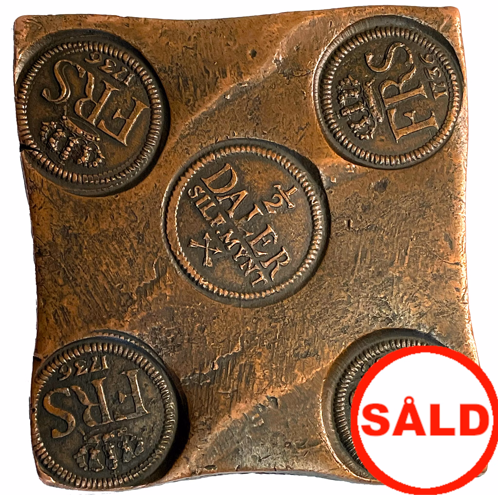 Fredrik I - Plåtmynt - 1/2 Daler SM 1736 - Vackert exemplar