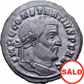 Konstantius I 305-306 e.Kr - Vacker silvrig Follis