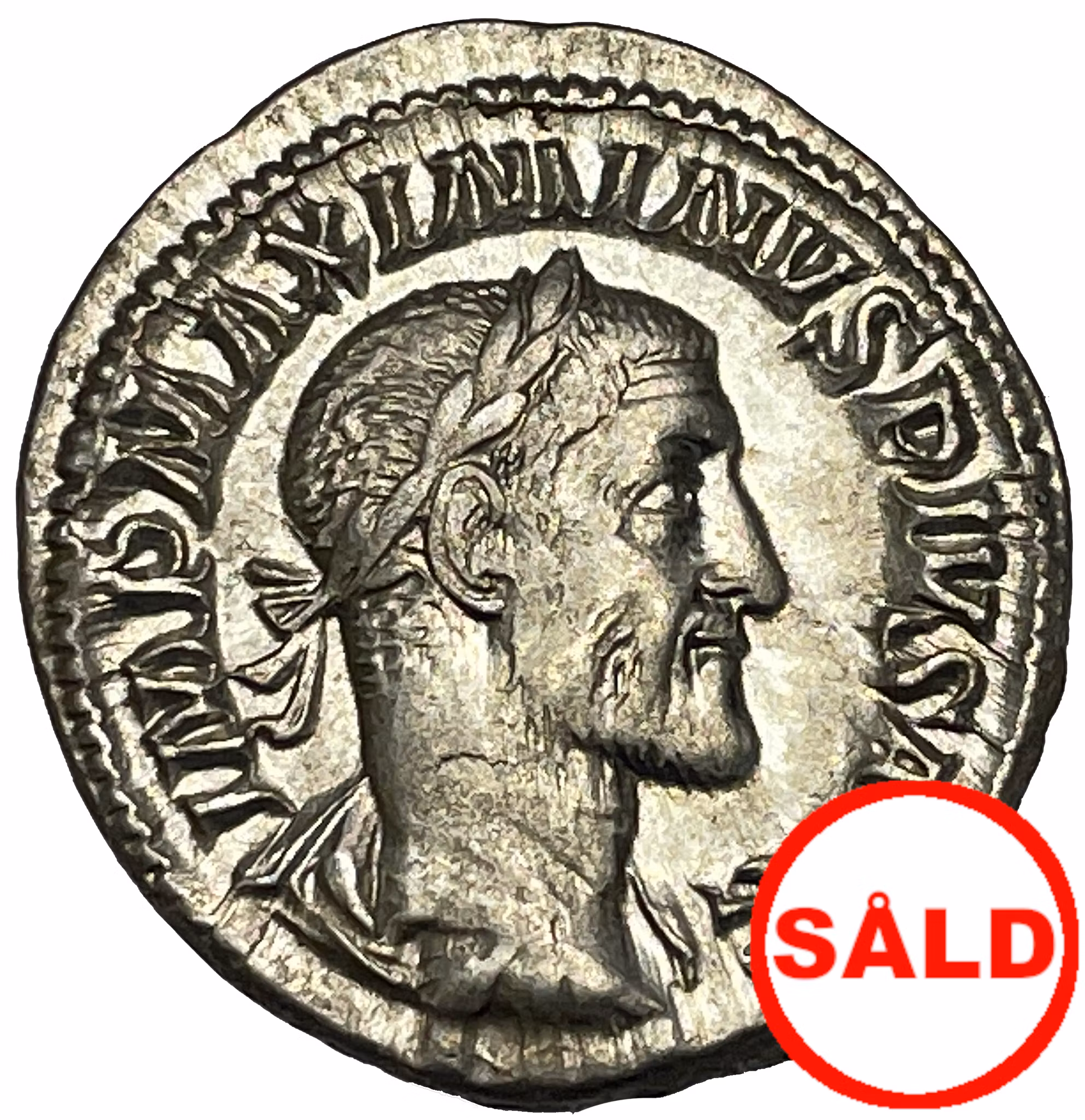 Maximinus 235-238 e.Kr - Vacker denar med skarpt porträtt och bra bottenlyster