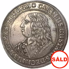 Karl X Gustav Riksdaler 1654 - Vackert exemplar med stämpelglans