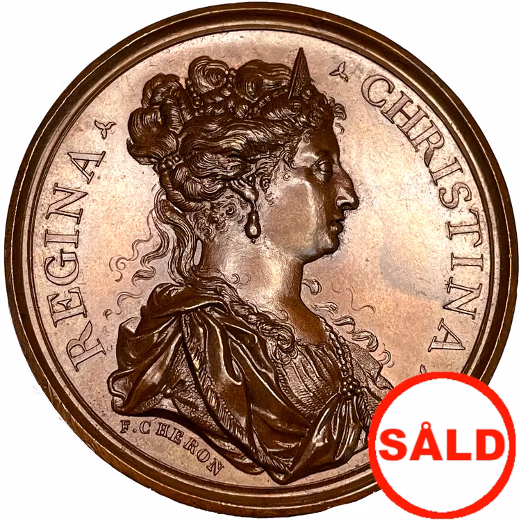 Drottning Kristina - Besöket i Paris 1656 och förhandling om kungadömet Neapel av Charles Cheron - MYCKET SÄLLSYNT och vackert ocirkulerat exemplar -