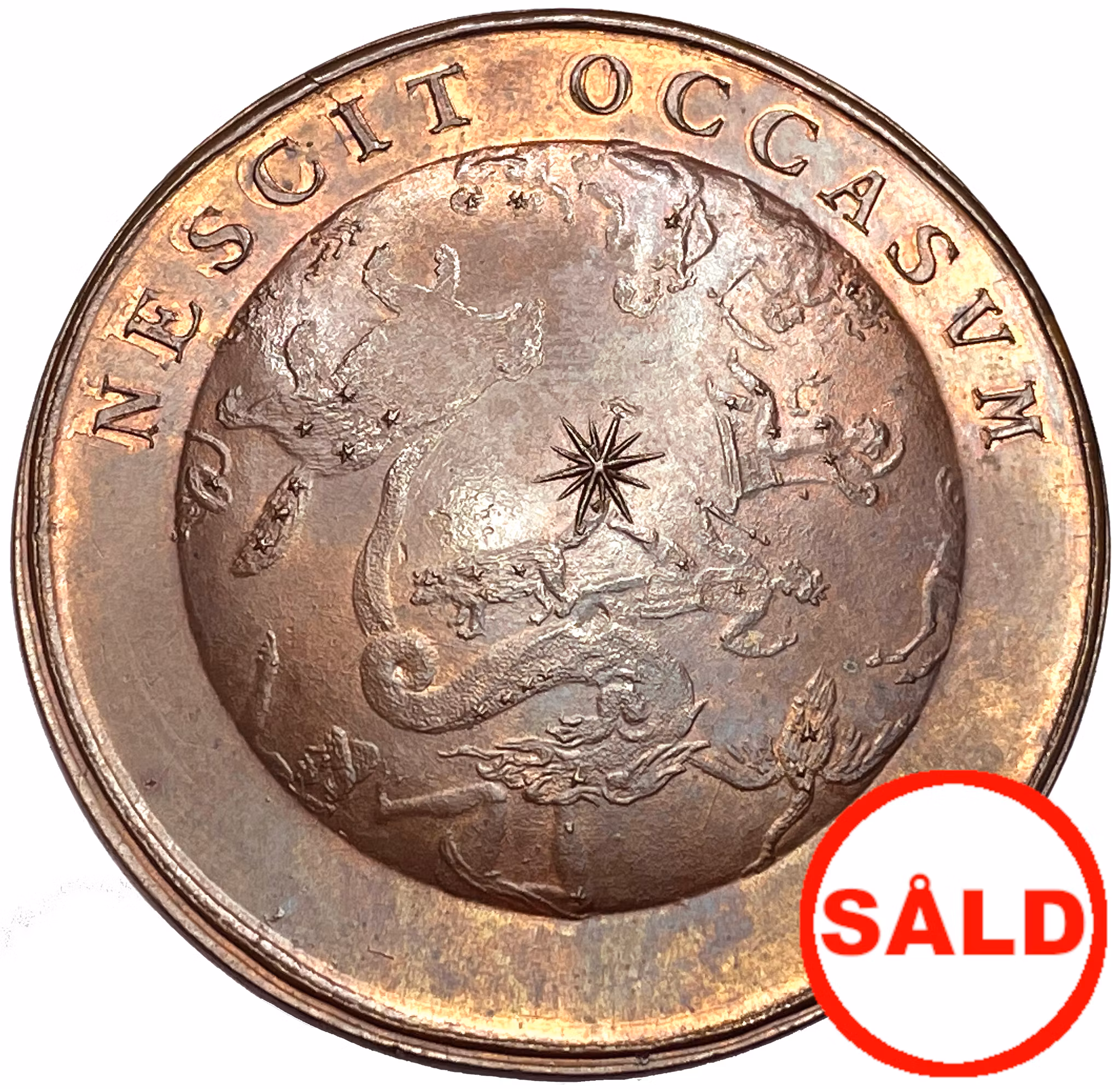 Karl XI, ca 1681 - Sveriges välstånd och självständighet - Toppexemplar graverad av Arvid Karlsteen